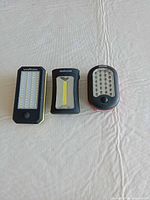 Front view of the three LED work lights side by side
