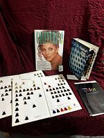 Front view of Coiffure book, Matrix binder, loose swatch cards and Color booklet
