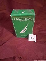 Front of sealed Nautica Green 50 ml box