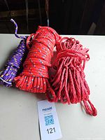 All three ropes bundled together on table