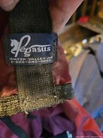 Pegasus brand label on rug edge