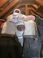 Brand label and shearling lining inside collar