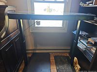 Full view of the standing desk in raised position