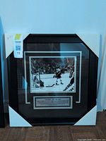 Full view of framed print with protective corners attached