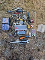 Overview of all tools spread on ground