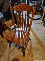 Full view of oak spindle-back chair
