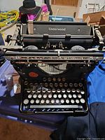 Front view showing Underwood branding, keyboard and typebars