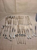 Entire 36-piece flatware set laid out
