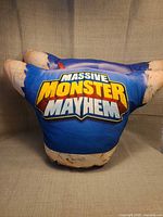 Front view showing logo side of pillow