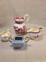 Group view of the five porcelain pieces