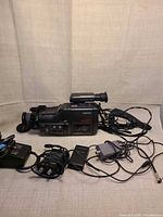 Camcorder with all accessories displayed