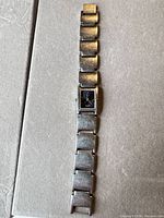 Full view of Anne Klein stainless steel rectangular wristwatch