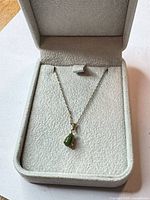 Necklace in presentation box showing overall appearance and pendant