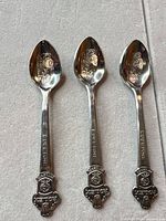 Full view of all three Rolex Bucherer Lucerne teaspoons