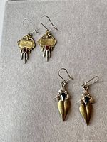 Both pairs of earrings front view