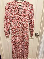 Full view of long-sleeve floral maxi dress