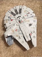 Top view of full Millennium Falcon showing overall condition