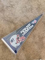 Full view of Patriots Super Bowl XLIX felt pennant