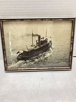 Full view of framed tugboat print