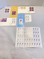 Overview of all stamps, sheet, strip, bulletins, covers