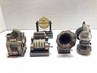 Front view of all five miniature metal sharpeners