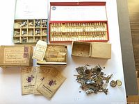 Overall view of all boxes, envelopes and loose parts