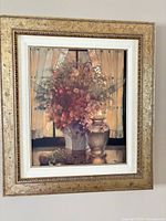 Full view of framed floral still life print