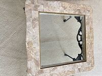 Top view showing marble surround and glass inset