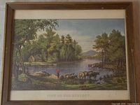 Full view of framed Currier & Ives reprint