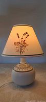 Lamp illuminated showing full form and shade