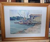 Full view of framed watercolour