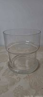 Glass vessel upright showing overall shape and base