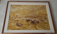 Full view of framed painting showing artwork and frame