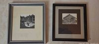 Both framed sketches side by side