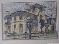 Full painting showing architectural subject and colours