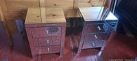Both mirrored side tables front view
