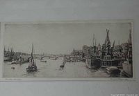 Full view of unframed etching showing complete image