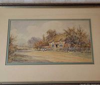 Full view of framed watercolour