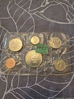 Front view of 1985 Canadian uncirculated six-coin set in original cellophane