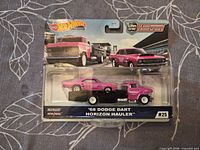 Front of sealed Hot Wheels Team Transport ’68 Dodge Dart & Horizon Hauler blister pack
