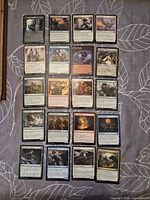 Full view of all 20 cards arranged in four columns and five rows