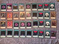 All 36 cards laid out showing fronts and duplicates