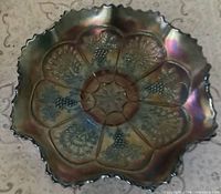 Top view showing Peacock and Grape pattern and iridescence