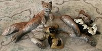 Top view of entire ceramic cat and kittens figurine