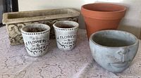 Group shot of all five planters