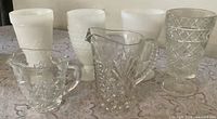 All six glassware pieces displayed together