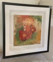 Full view of framed floral print