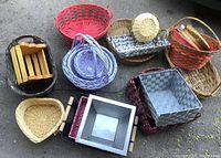 Group shot displaying all baskets in lot