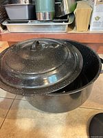 Speckled enamel roaster with lid