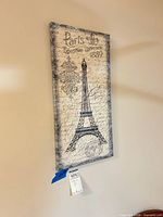 Full view of Paris Eiffel Tower canvas print on wall